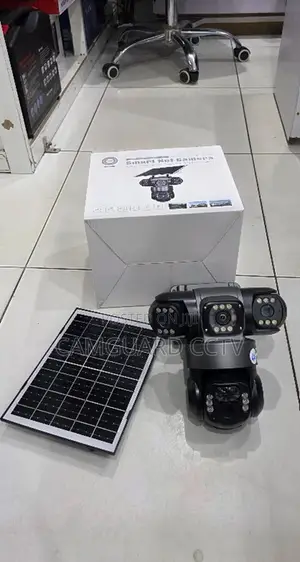 6MP WiFi Solar Powered Camera Triple Lens 3Screen PTZ Outdoor Security
