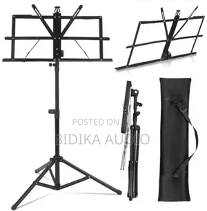 Portable Folding Sheet Music Stand With Tripod Base and Carrying Bag