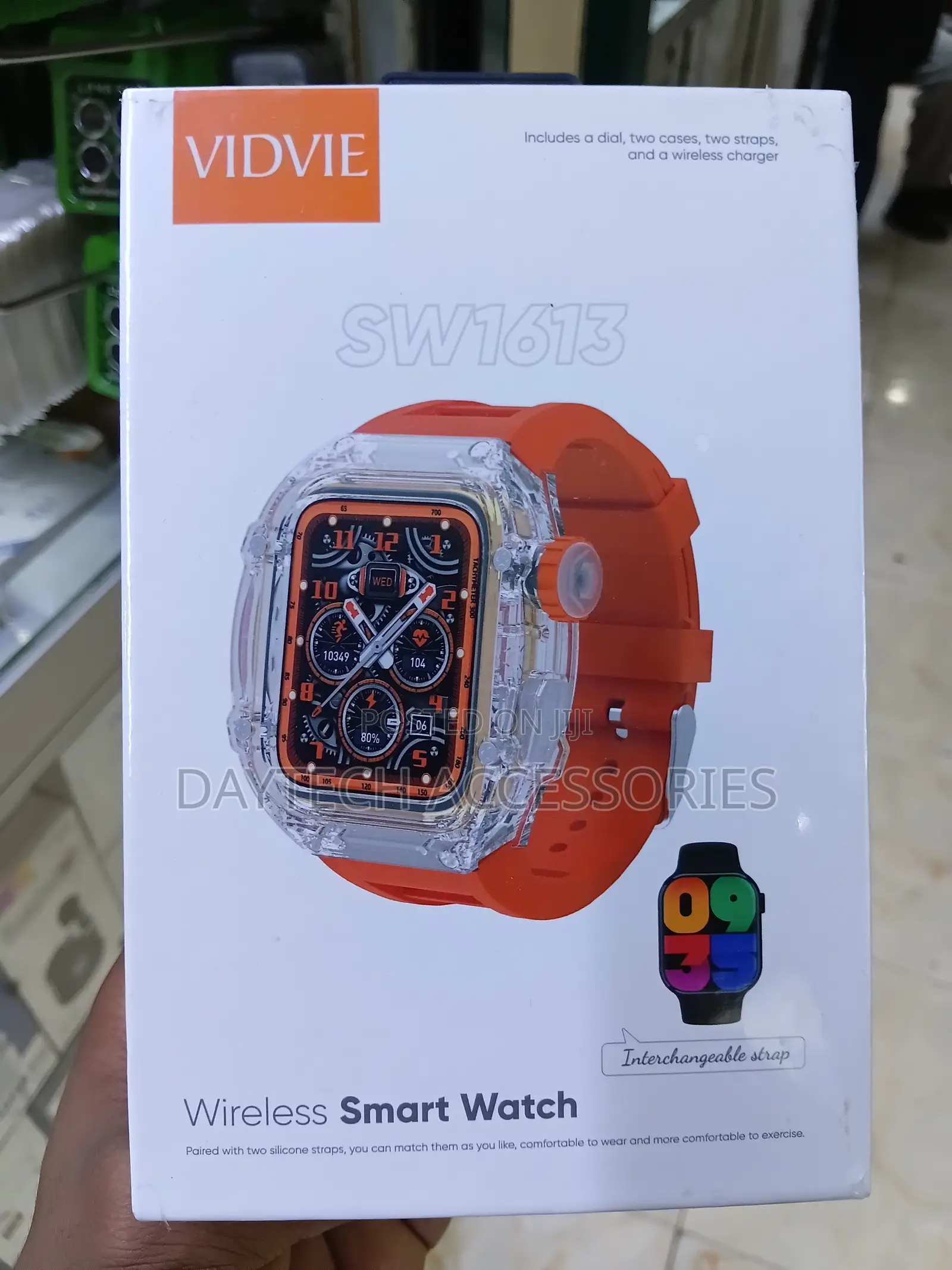 The Vidvie SW1613 Wireless Smartwatch in Orange Colour