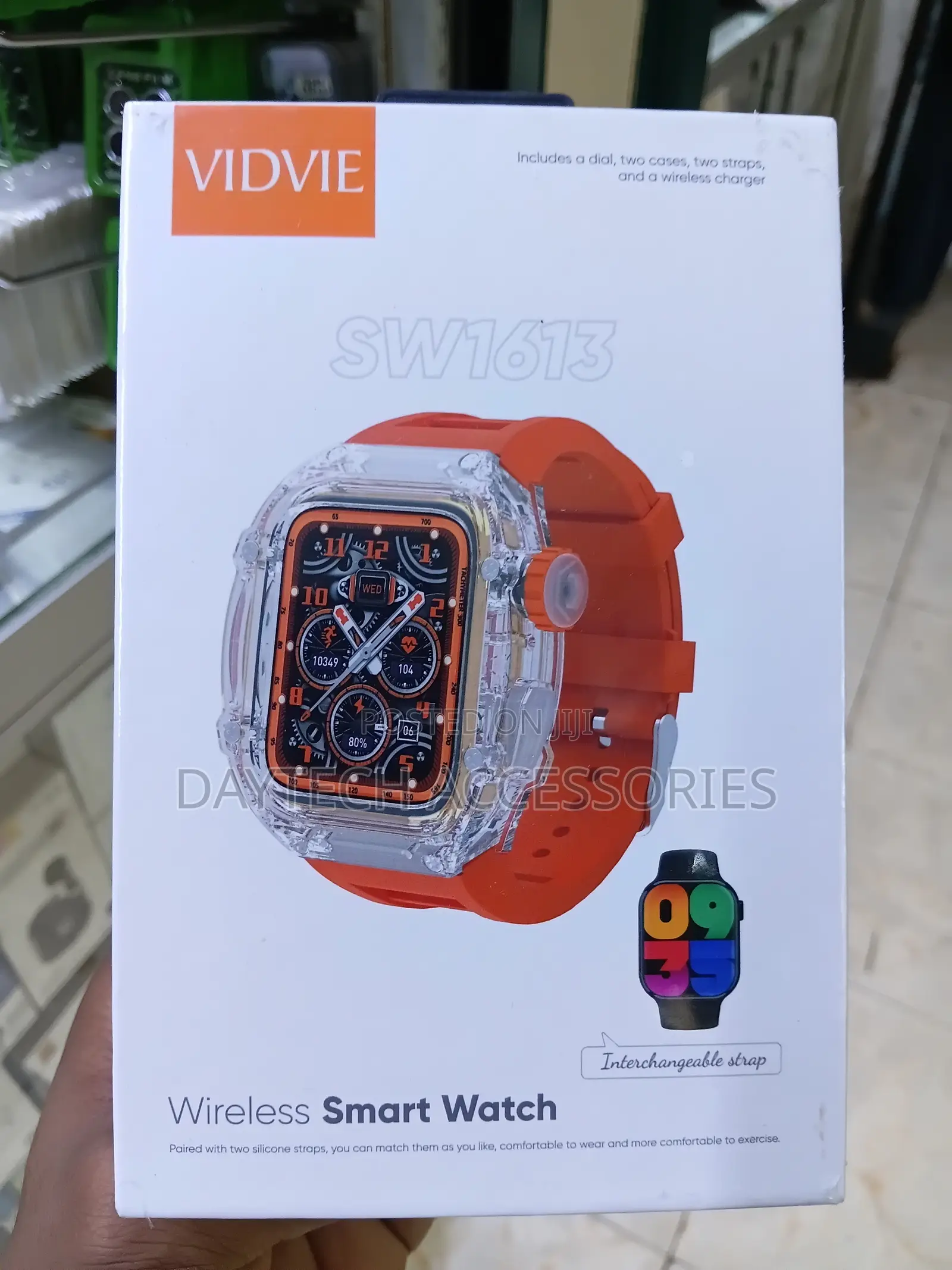 The Vidvie SW1613 Wireless Smartwatch in Orange Colour