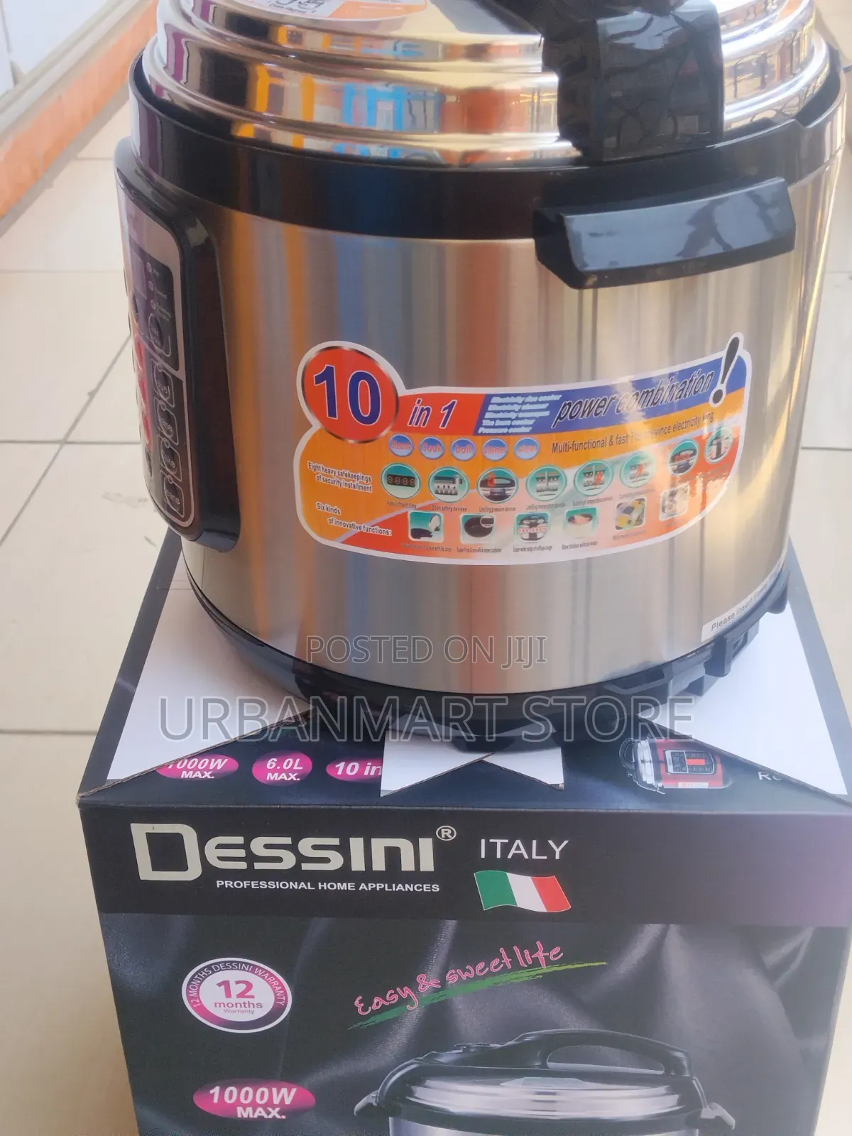 Dessini 1000W 6L Electric Pressure Multi Cooker