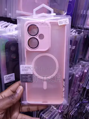 Pink Magnetic Compatible Matte Case With Lense for Xiaomi Redmi 13C.
