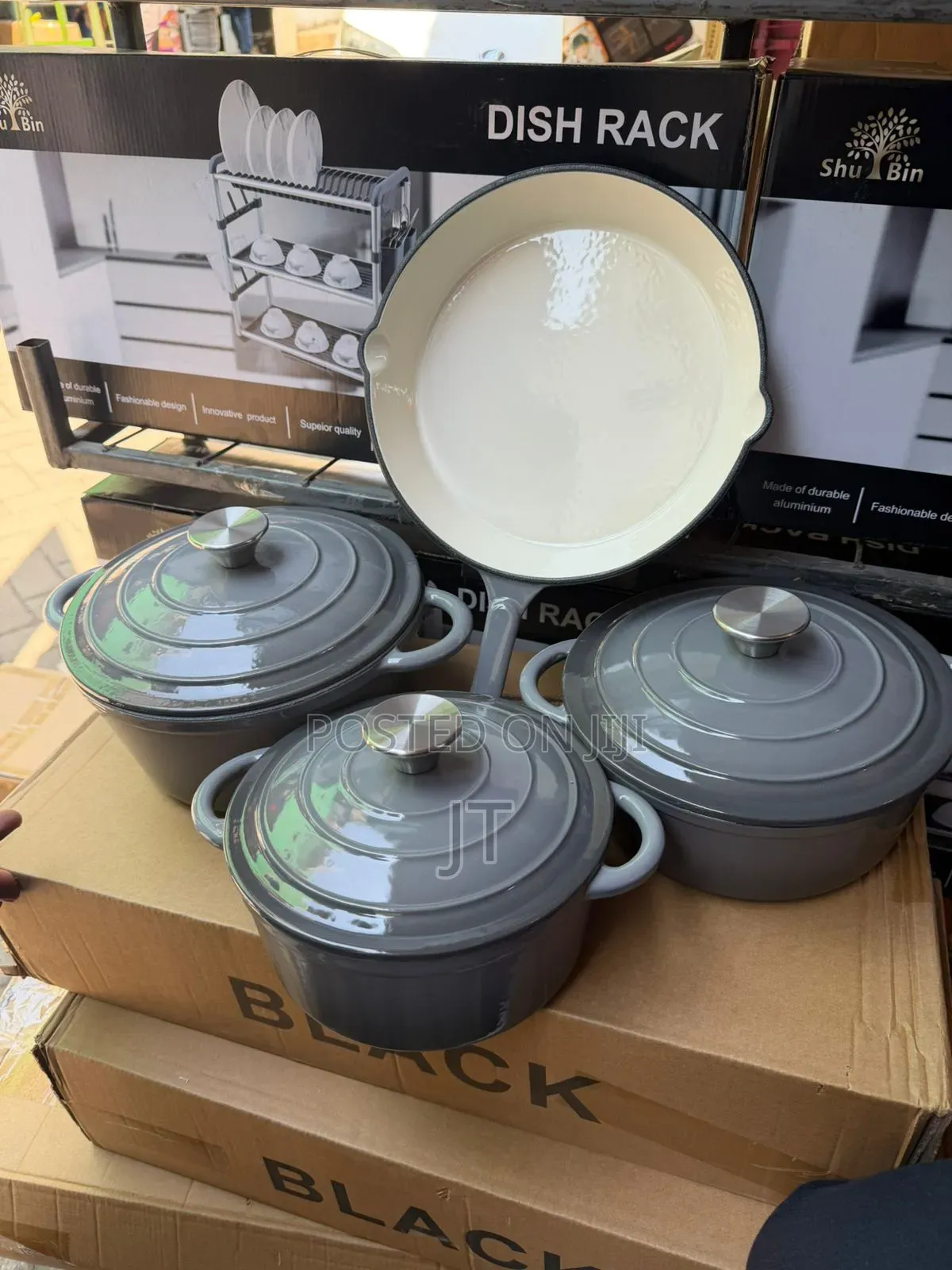 7pcs Enamel Cast Iron Cookware Set