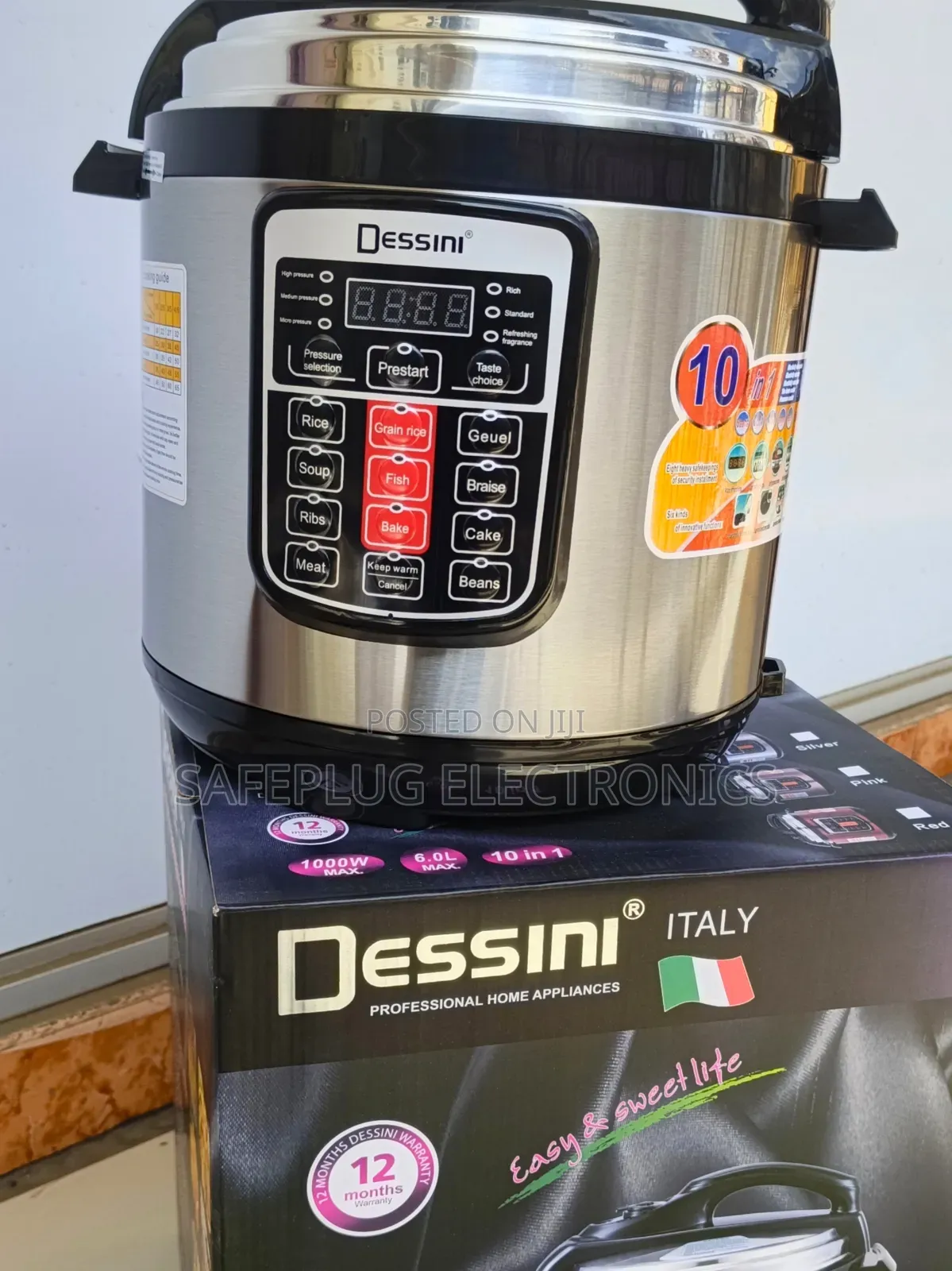 Dessini 6L 10-in-1 Electric Pressure Cooker 1000W