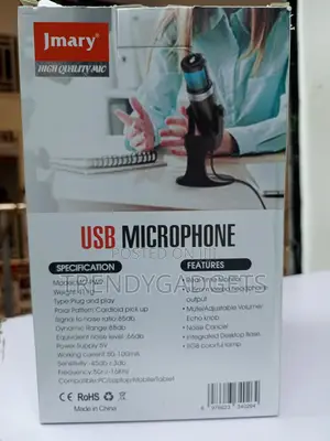 Jmary MC-PW9 RGB Condenser Microphone USB PC Recording Mic