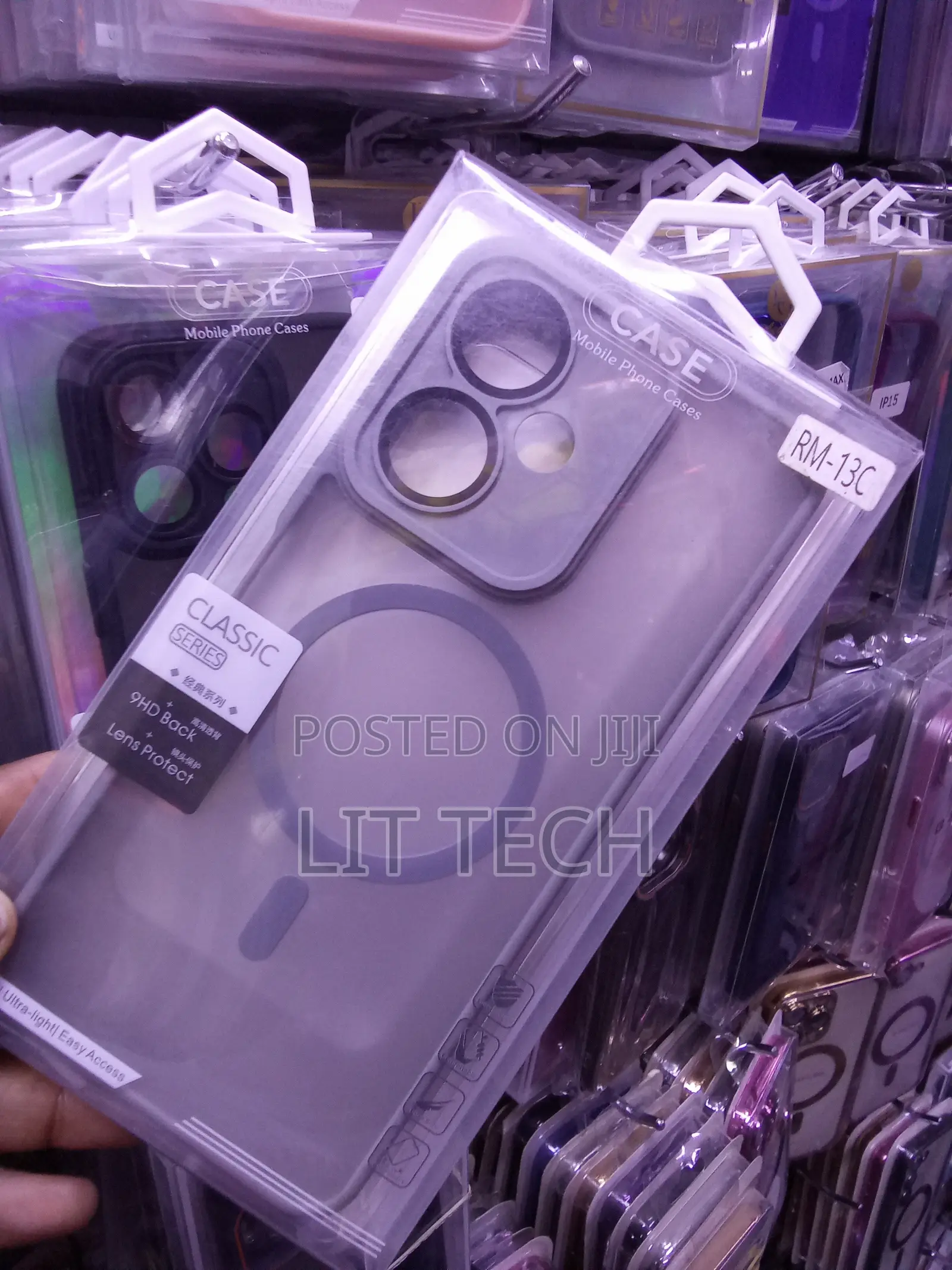 Translucent Classic MagSafe Gray Case With Lense for Xiaomi Redmi 13C