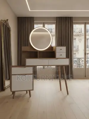Dressers; Brown Modern Elegant Sparkle Dressing Vanity