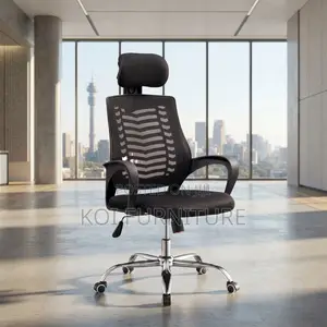 Office Chairs; Fabric Modern Revolving Mesh Headrest Chair
