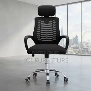 Office Chairs; Fabric Modern Revolving Mesh Headrest Chair