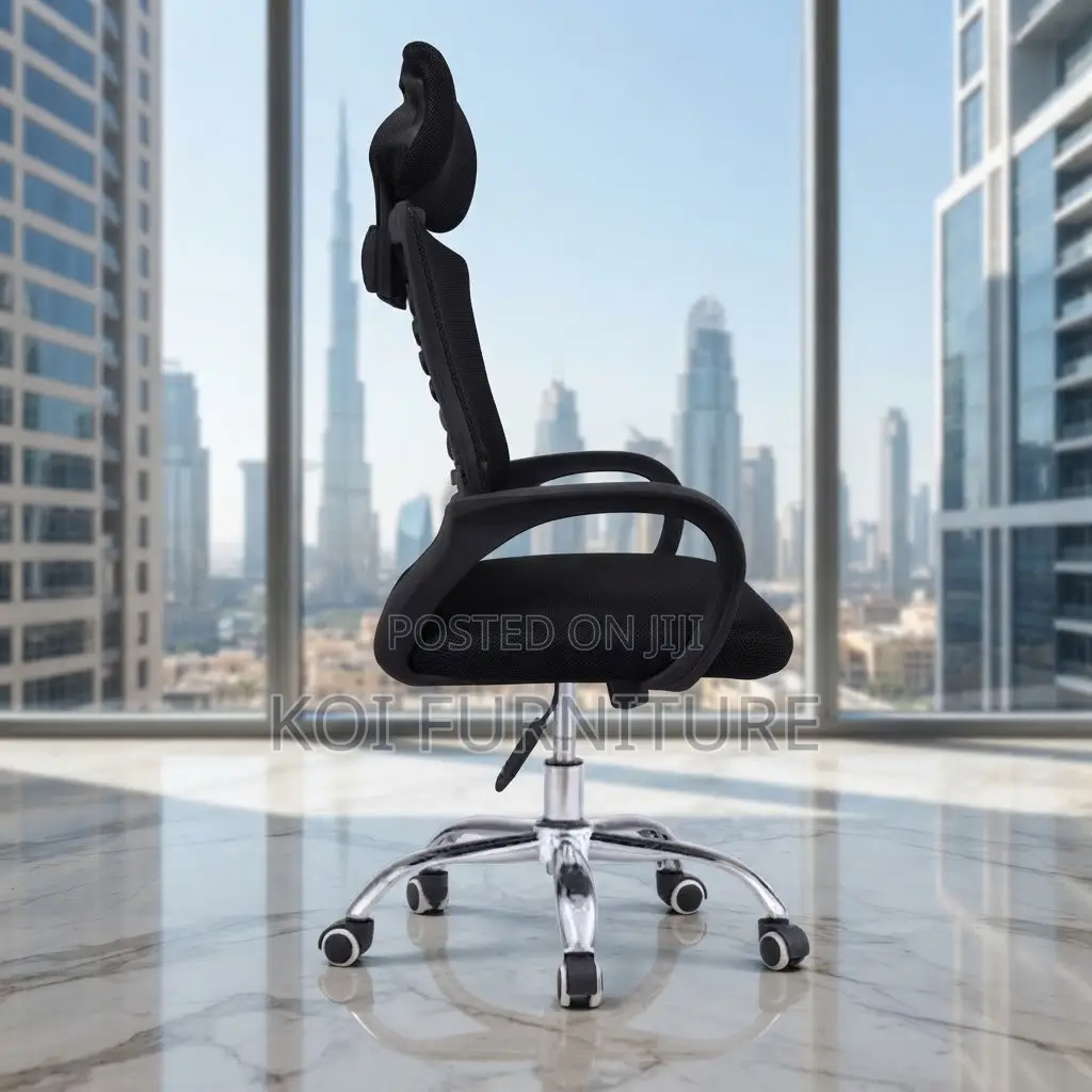 Office Chairs; Fabric Modern Revolving Mesh Headrest Chair
