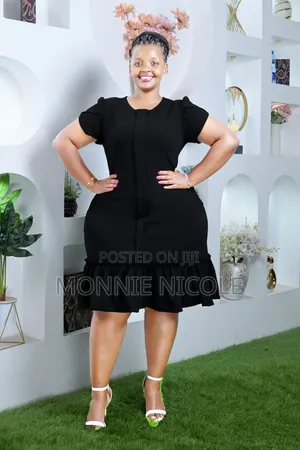 Fashion Ladies Elegant Shift Black Dress