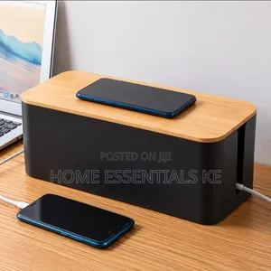 *Cable Storage Box With Bamboo Lid