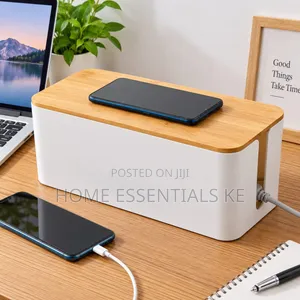 *Cable Storage Box With Bamboo Lid