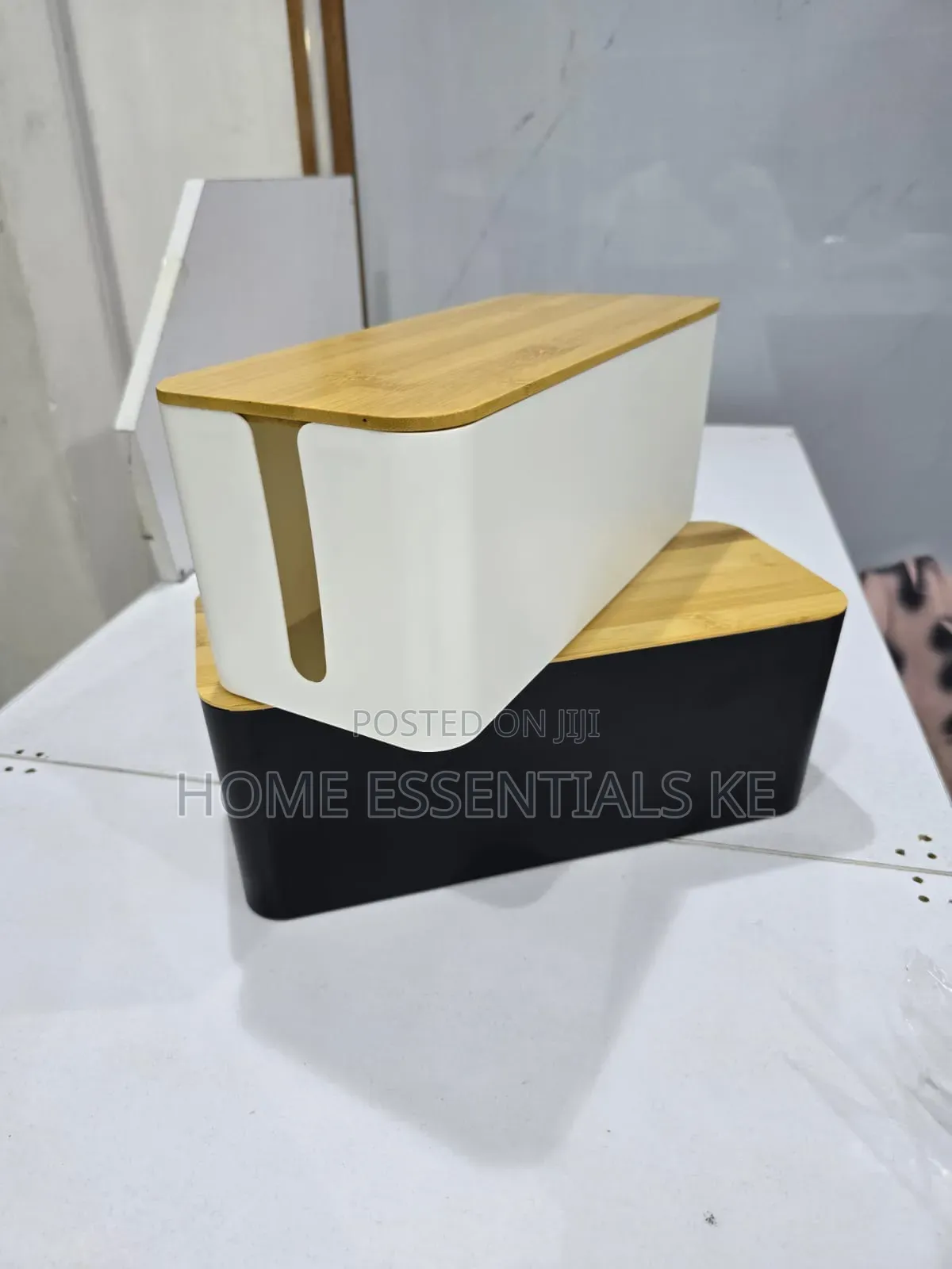 *Cable Storage Box With Bamboo Lid