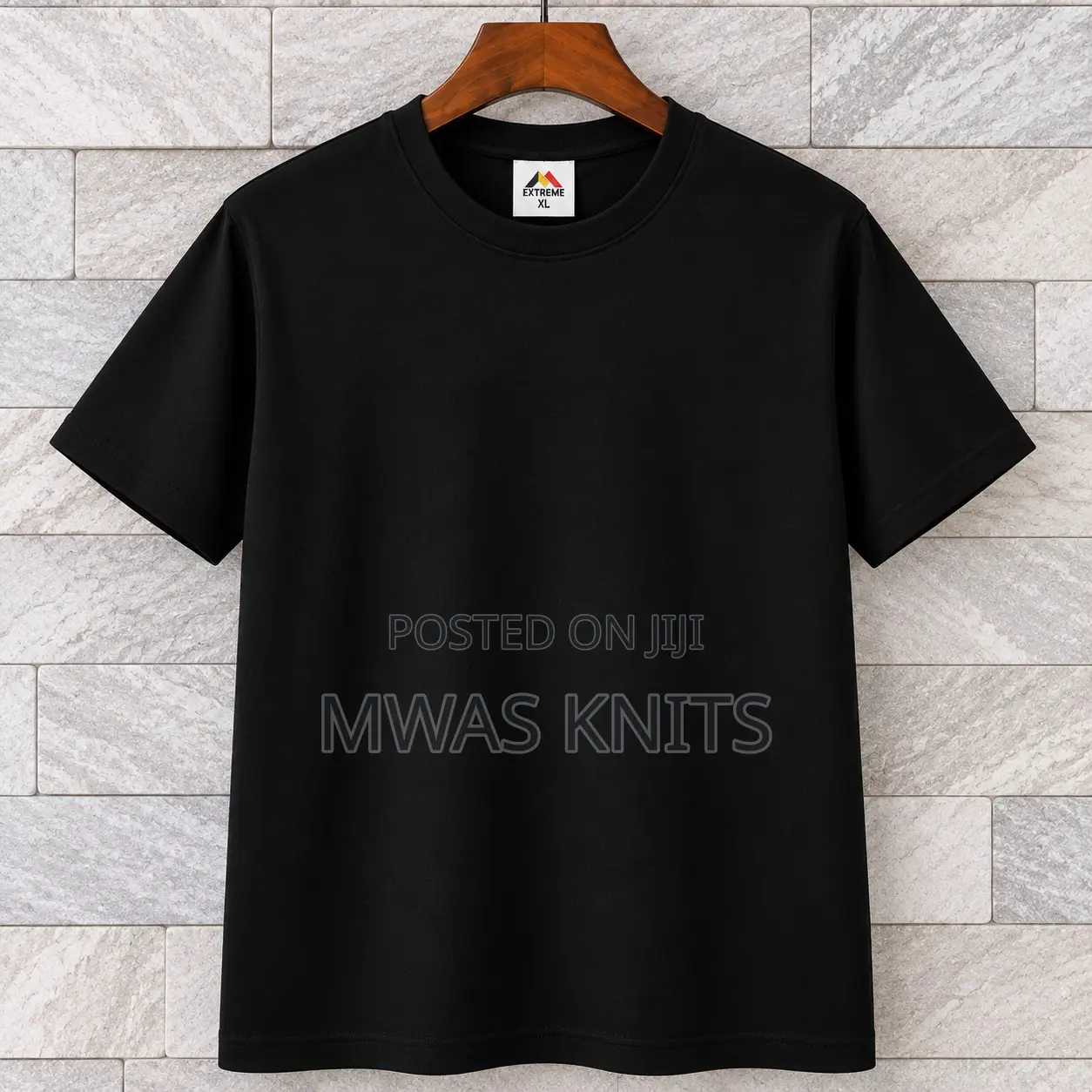 Black Round Neck T Shirt
