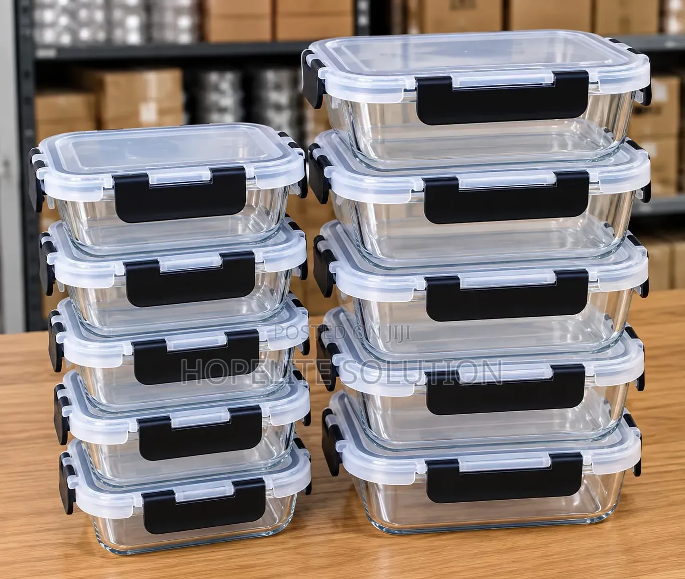 10 PCS Set Food Grade Glass Storage Containers