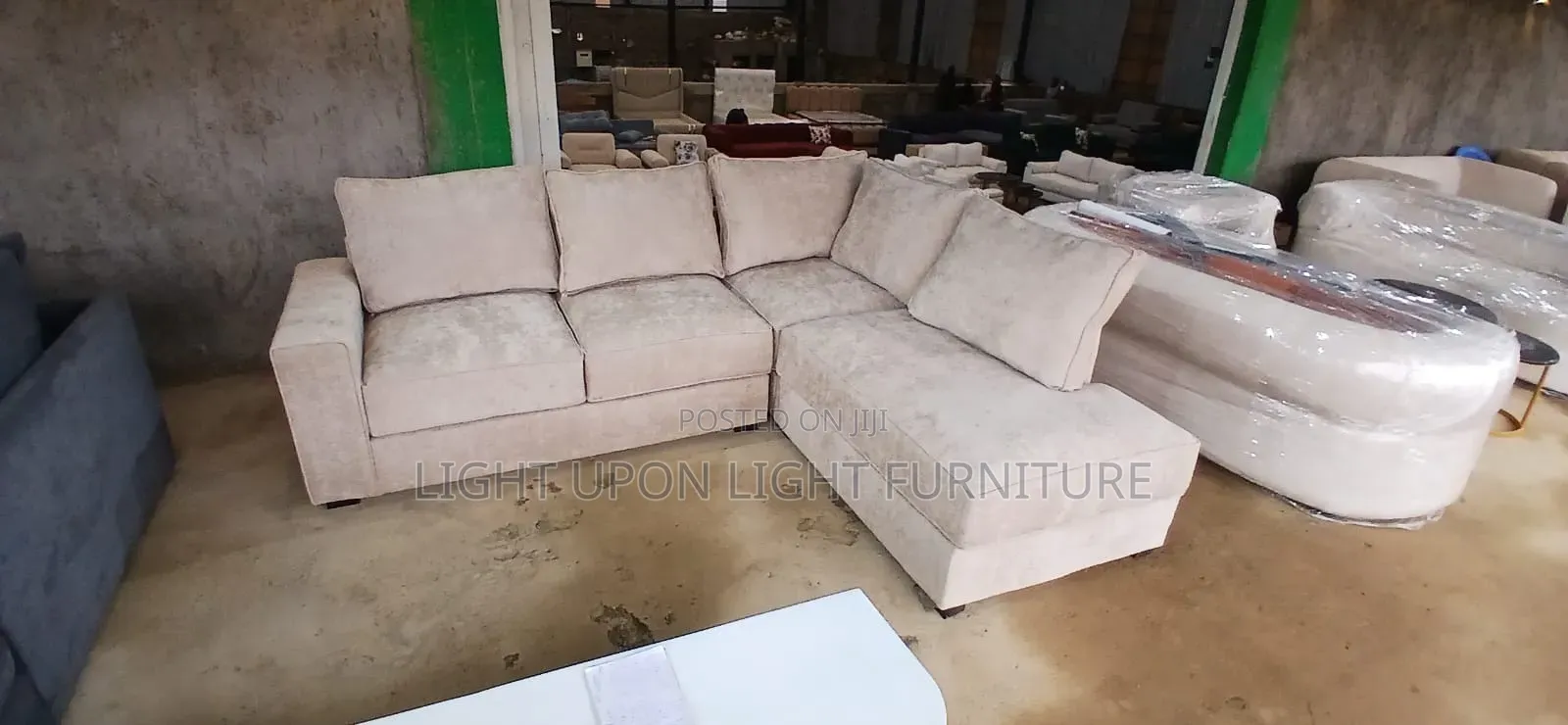 L Shaped Sofa With Back Pillows