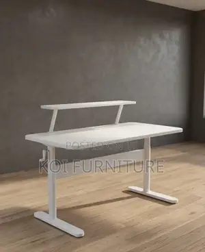 Office Desk; 1.2 Meters White Ergonomic Manual Adjustable Desk