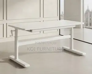 Office Desk; 1.2 Meters White Ergonomic Manual Adjustable Desk