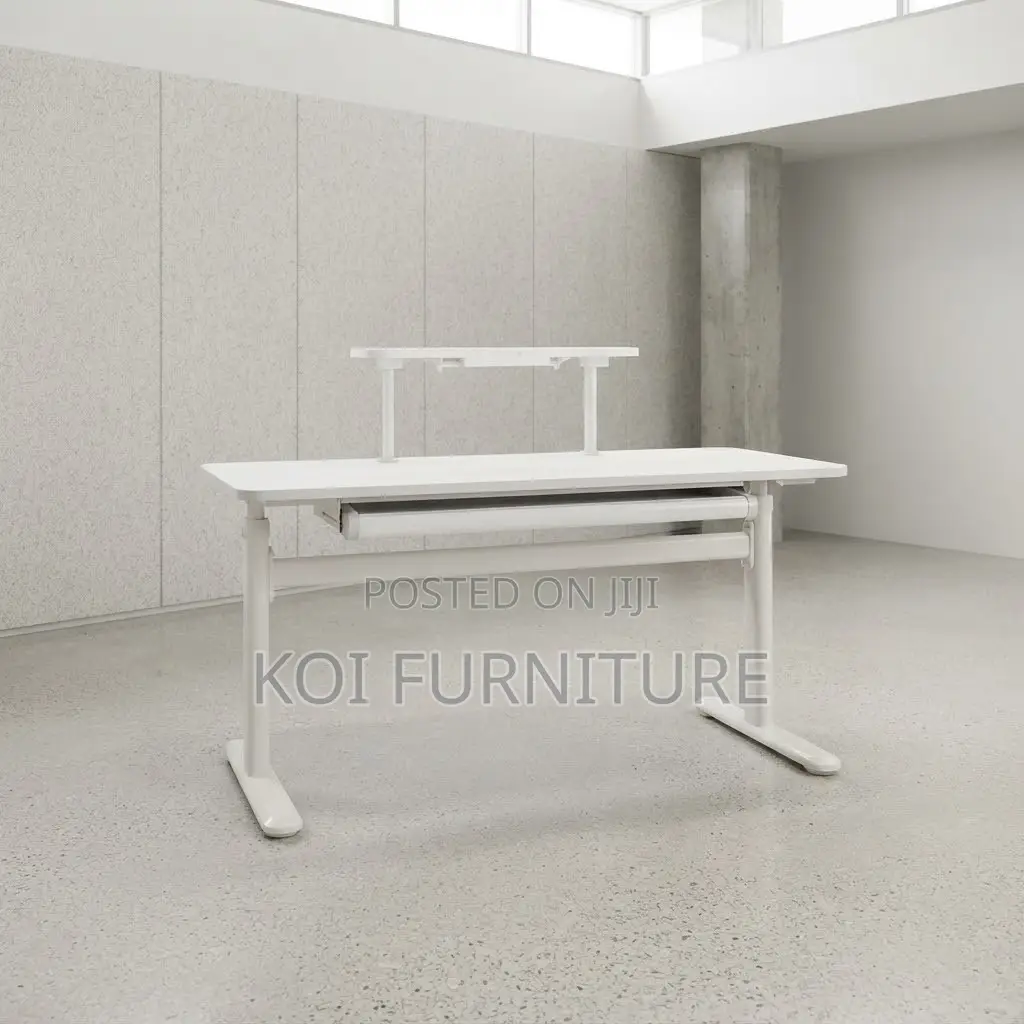 Office Desk; 1.2 Meters White Ergonomic Manual Adjustable Desk