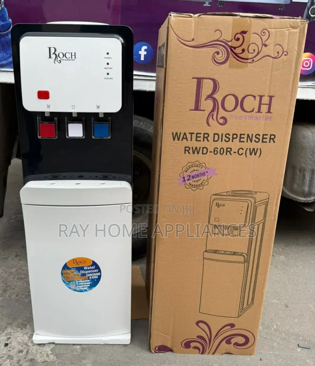 White 3 Taps Water Dispenser With Compressor