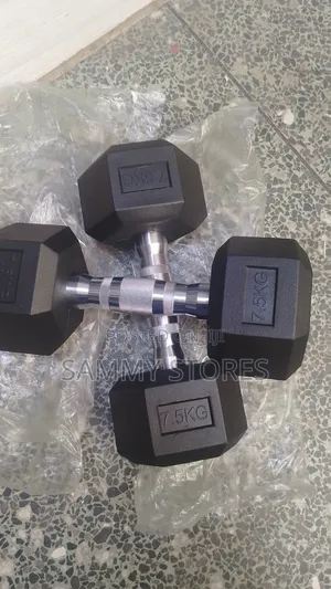 Hex Shape 7.5KG Dumbbells – Durable Gym Weights