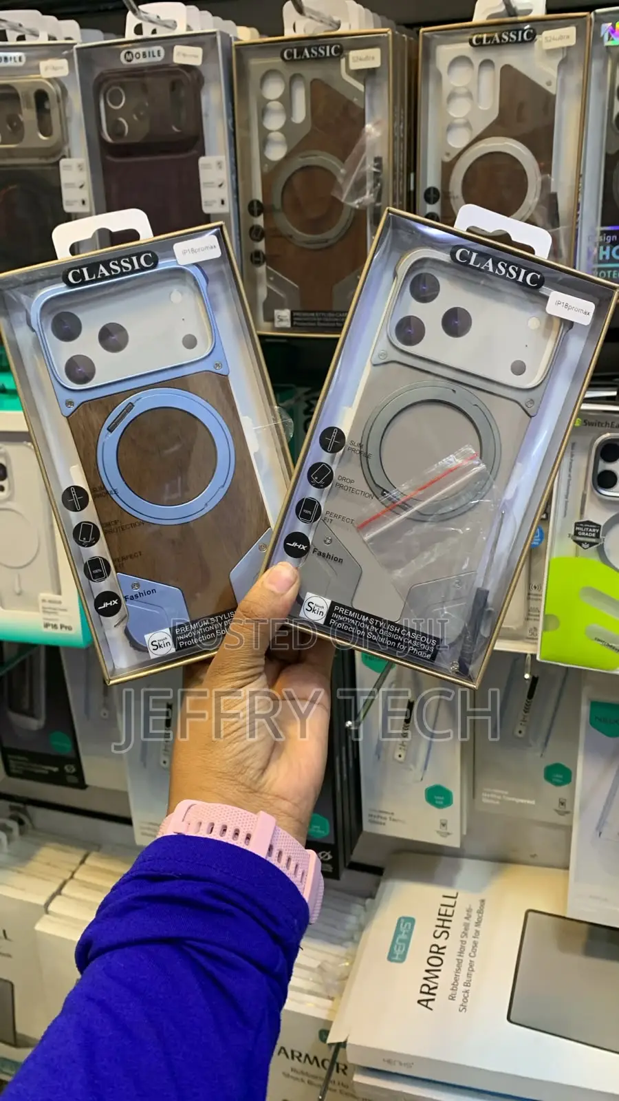 Classic MagSafe Armor Phone Case in a Metallic Gray iPhone 15 Pro Max
