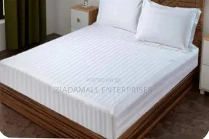 White Striped Cotton Bed Sheet