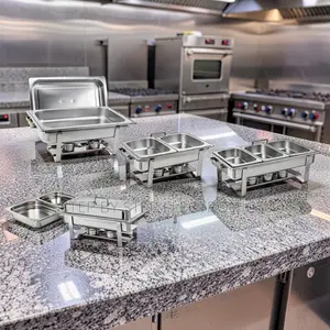 Kitchen Ready Setup 11L Stainless Steel Triple Chafing Dish