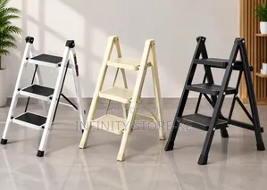Foldable 3-Step Ladders With Anti Slip Pedals