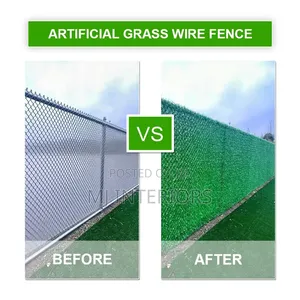 Artificial Green Grass Wire Fence 10m Roll | Privacy Screen