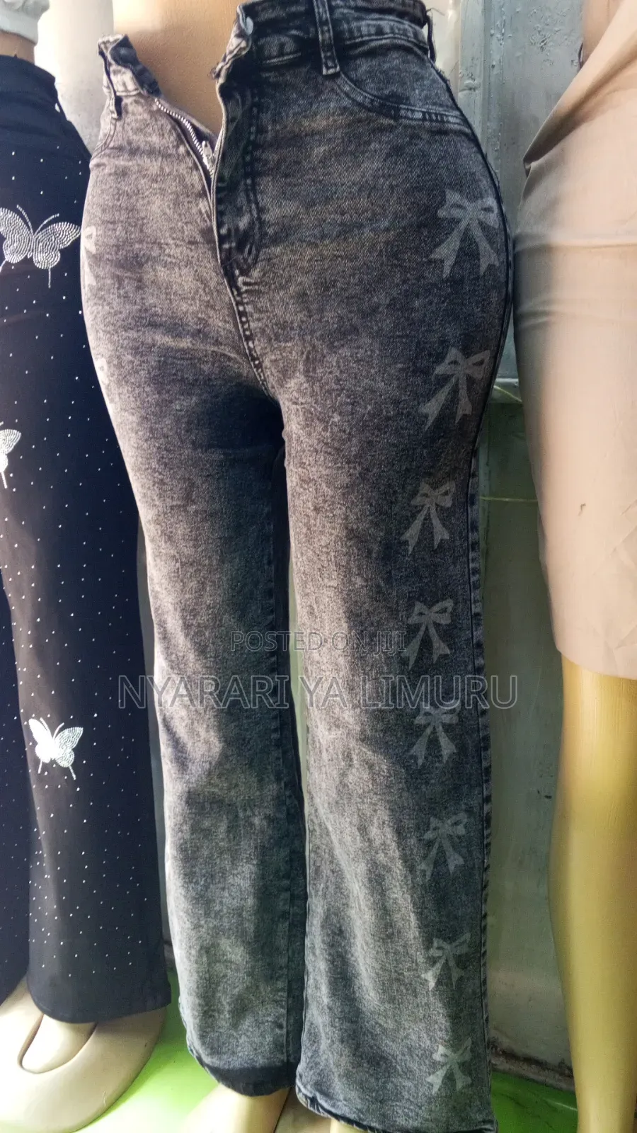 Ladies Mummy Jeans Gray Size 27 to 34
