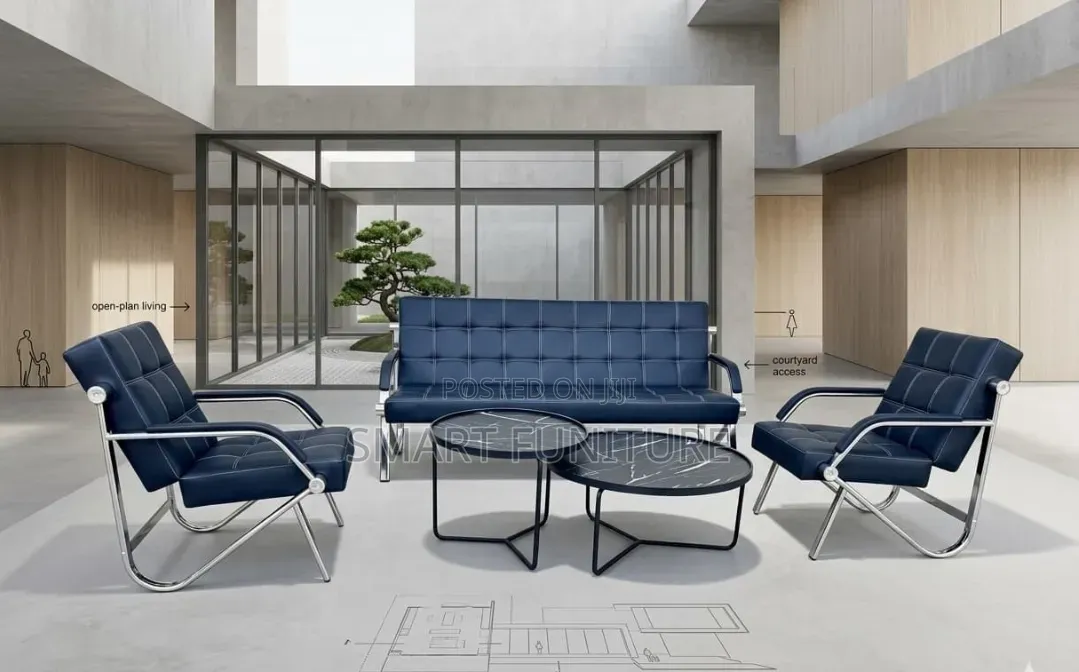 Full Black Luxury Modern SOFA/office Bench
