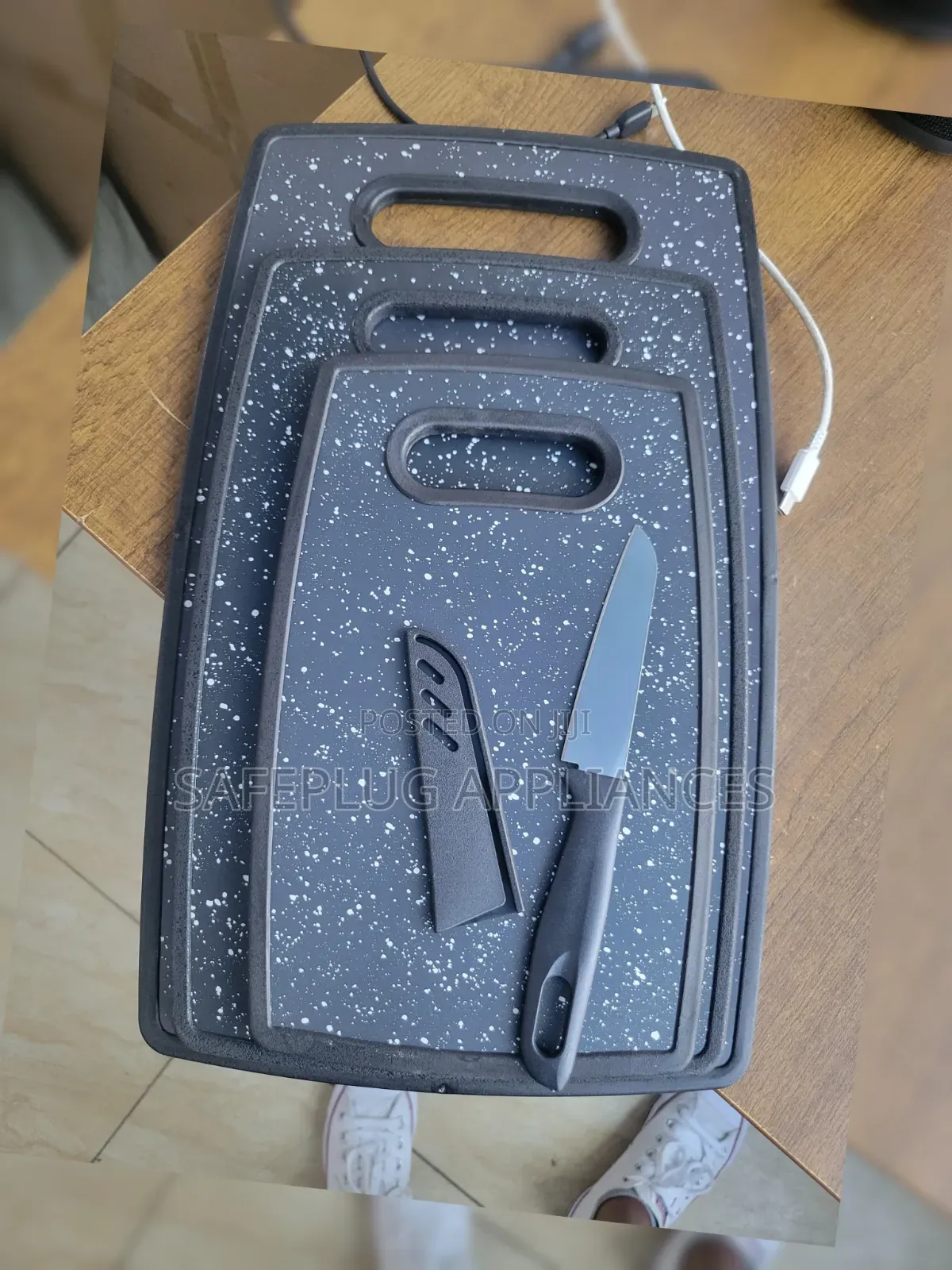 Kitchen Chopping Boards 3-Piece Set With Free Knife |