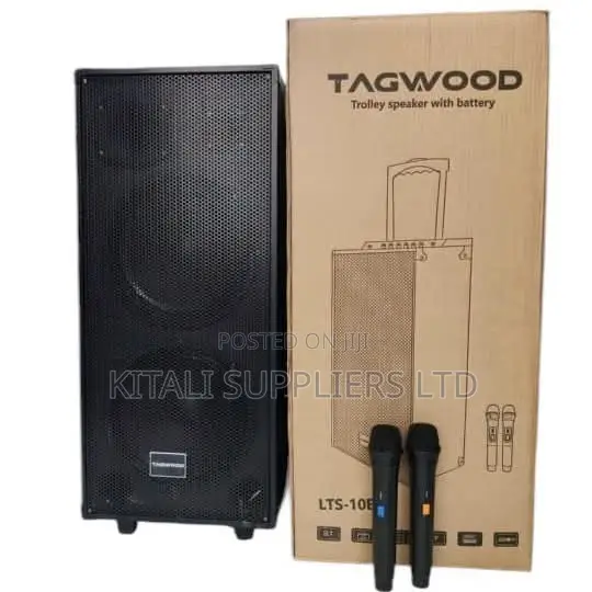 Tagwood LTS-10B Double 10" Rechargeable Speaker + 2 Wireless Mics