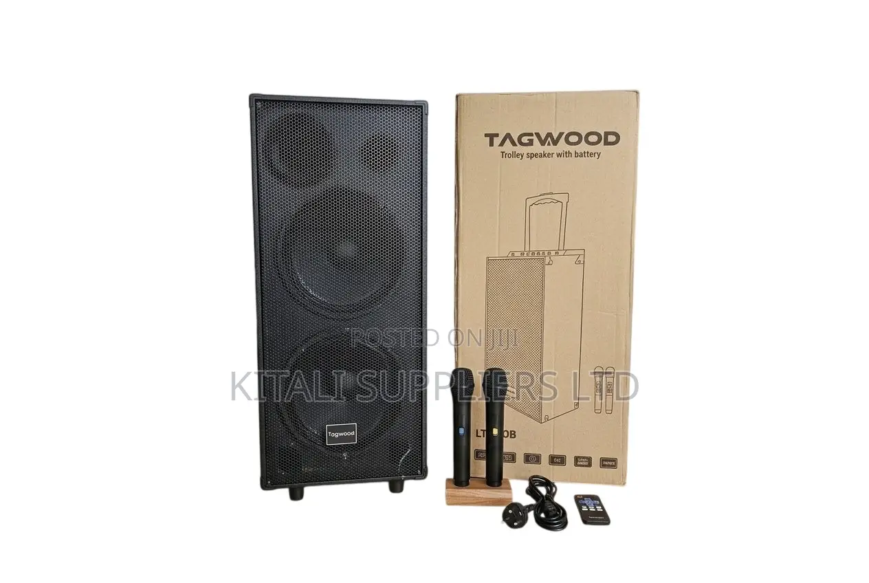 Tagwood LTS-10B Double 10" Rechargeable Speaker + 2 Wireless Mics