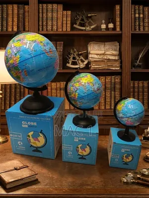 3-Piece Educational Globe Set – Desk World Maps (3 Sizes)