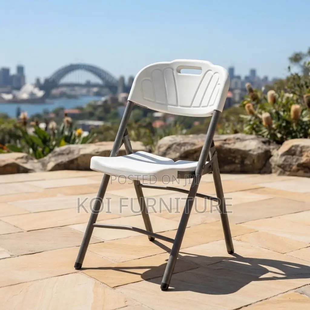 Office Chairs; White Armless Foldable Patio Home Gardern Seat