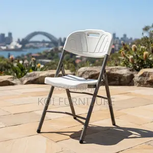 Office Chairs; White Armless Foldable Patio Home Gardern Seat