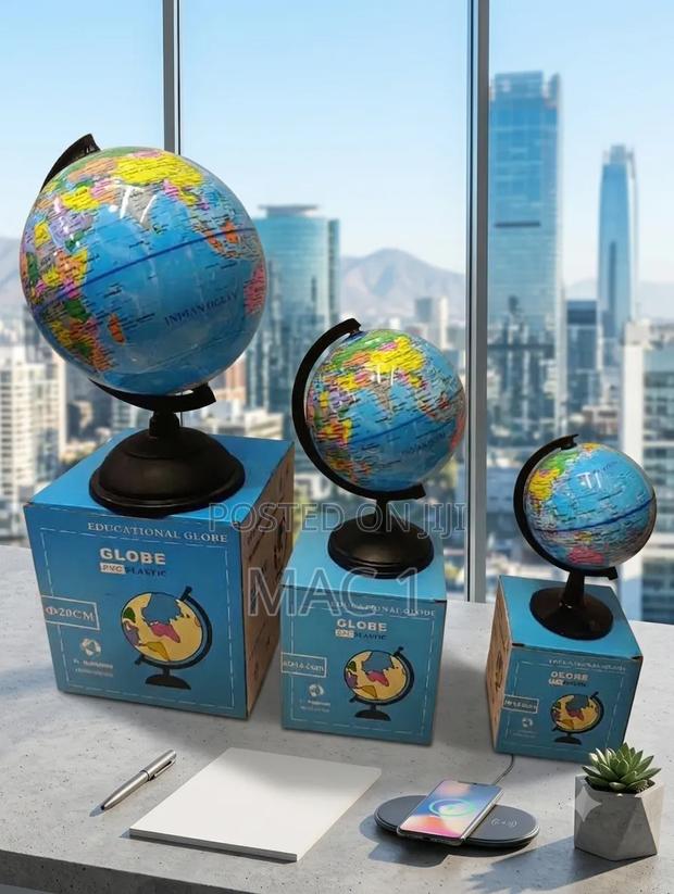 Educational Desktop World Globe – PVC Plastic (20cm / 14cm / 10cm) - main view