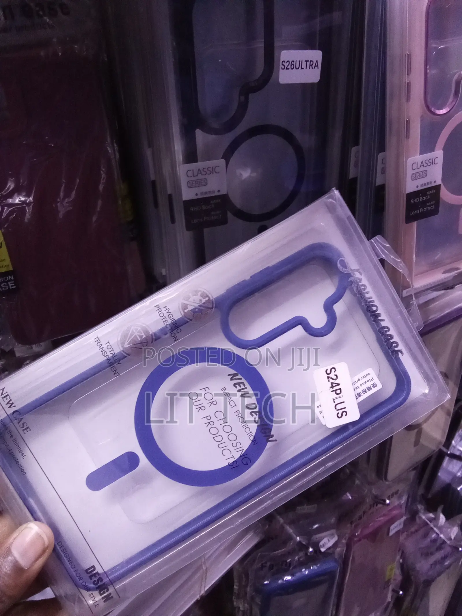 Transparent MagSafe Case for Samsung Galaxy S24+ With Purple Edges
