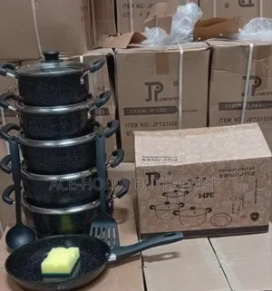 New Model - 14 Pieces Jp Non Stick Cookware Set With Spatulas/ Sponge
