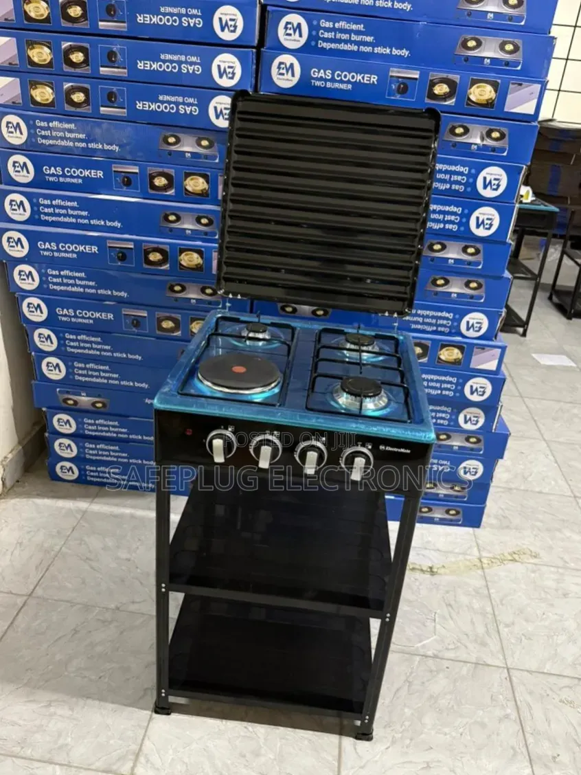 Gas Electric Cooker 3+1 With Double Storage Rack