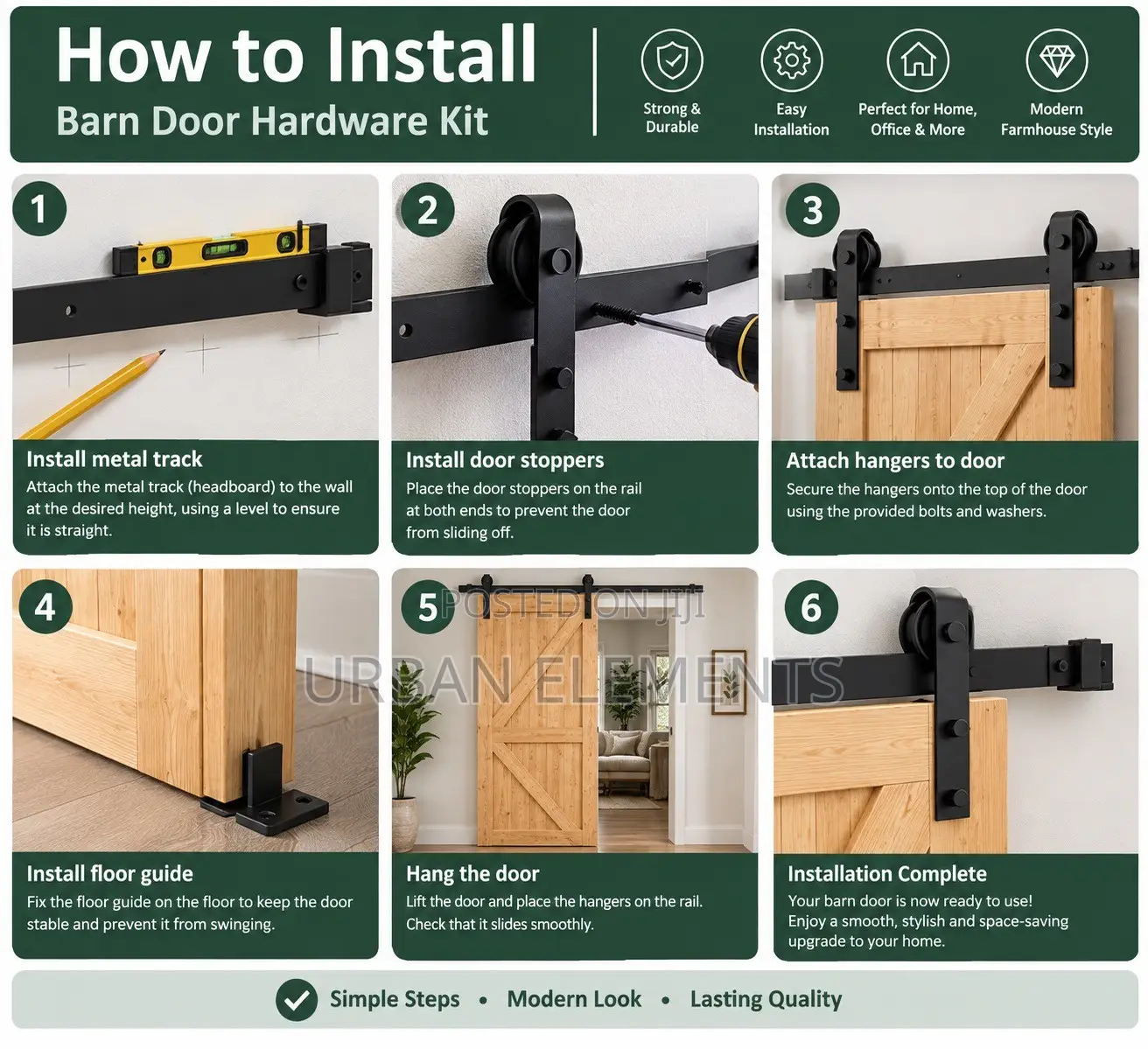 Sliding Barn Door Hardware Kit – 2M