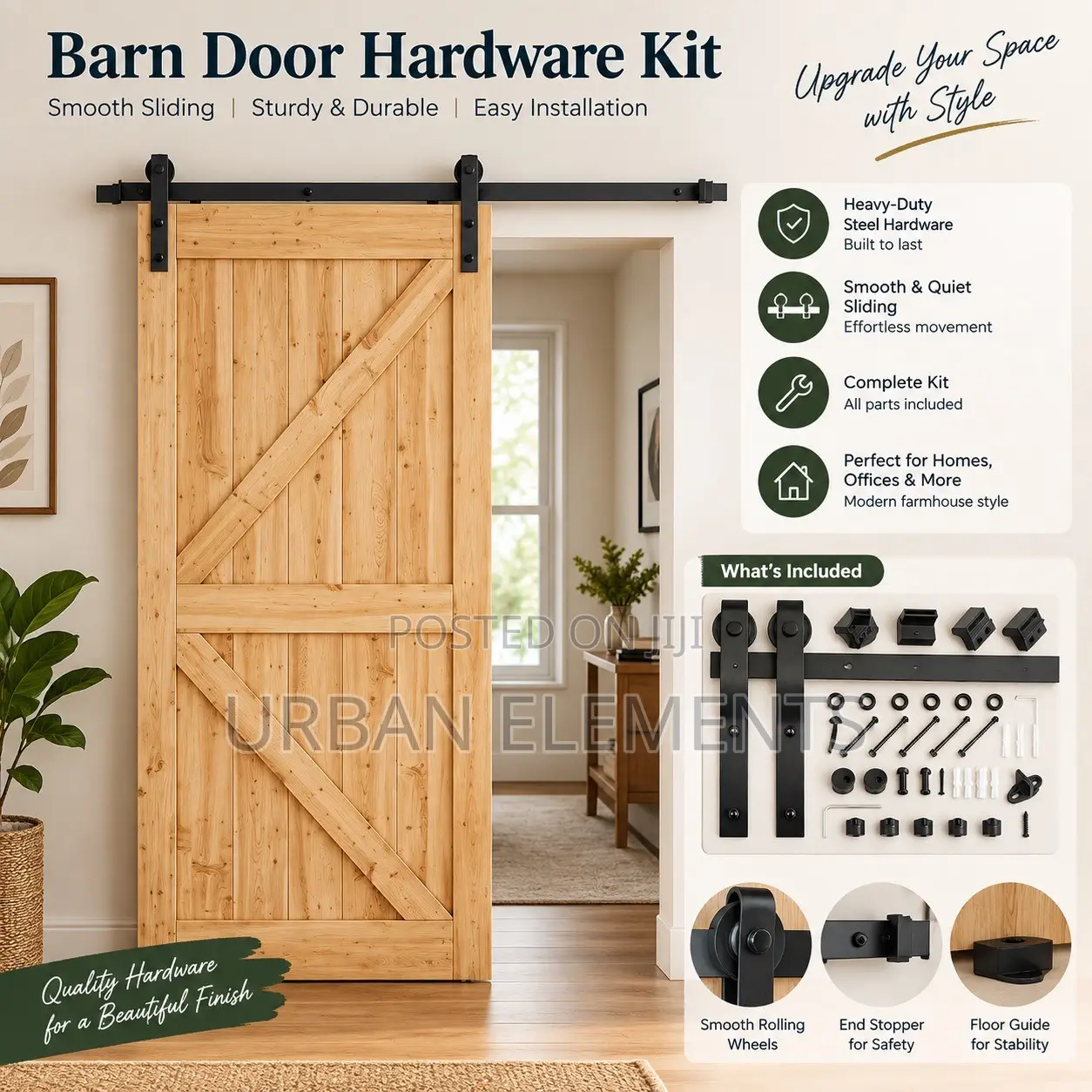 Sliding Barn Door Hardware Kit – 2M