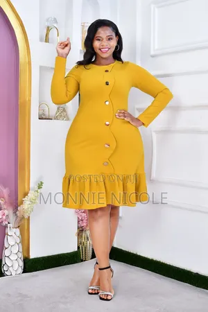 Cute Chic Quality Mustard Yellow Fitting Dress