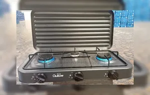 Olelon 3-Burner Gas Stove Cooker With Cover Lid