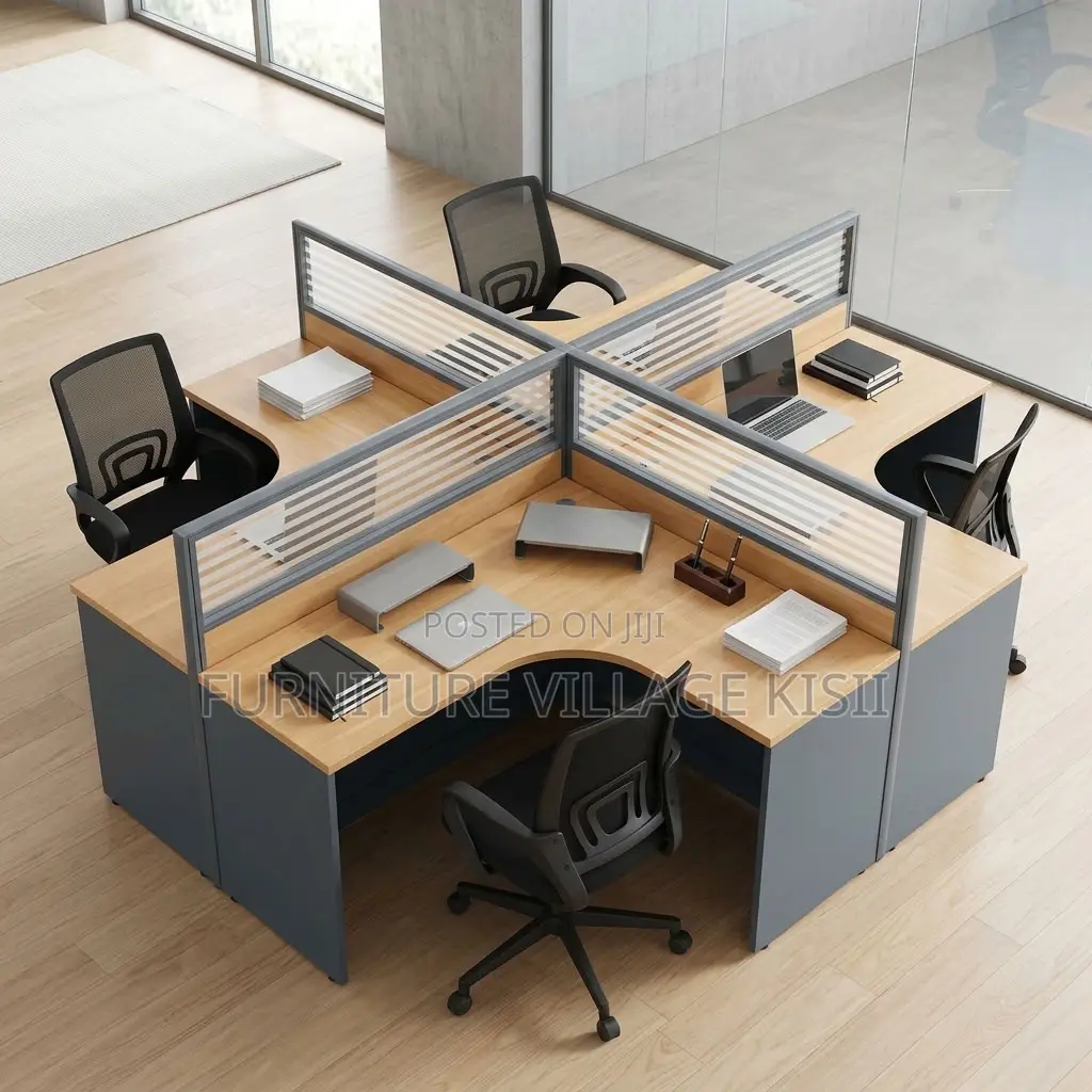 4 Person Curved Work Station