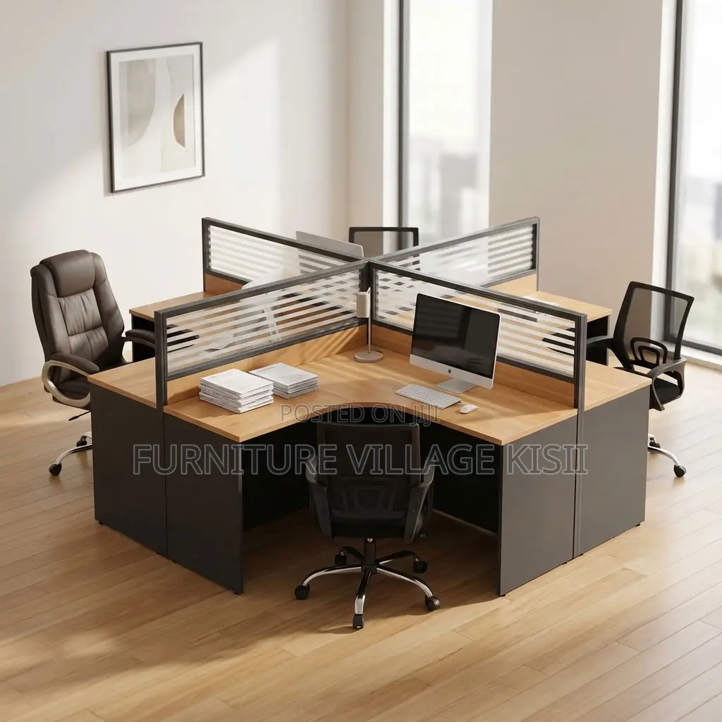 4 Person Curved Work Station