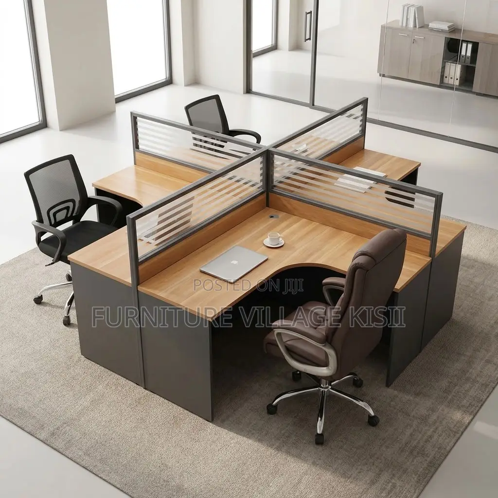 4 Person Curved Work Station